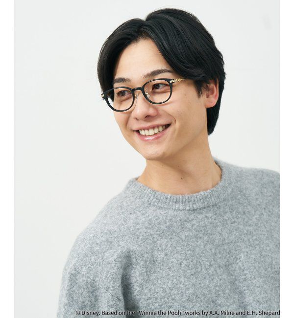  「 ウェリントン型 メガネ | 軽量、眼鏡、くまのプーさん Zoff  レンズ交換券付 レンズ交換券付」|メガネ|