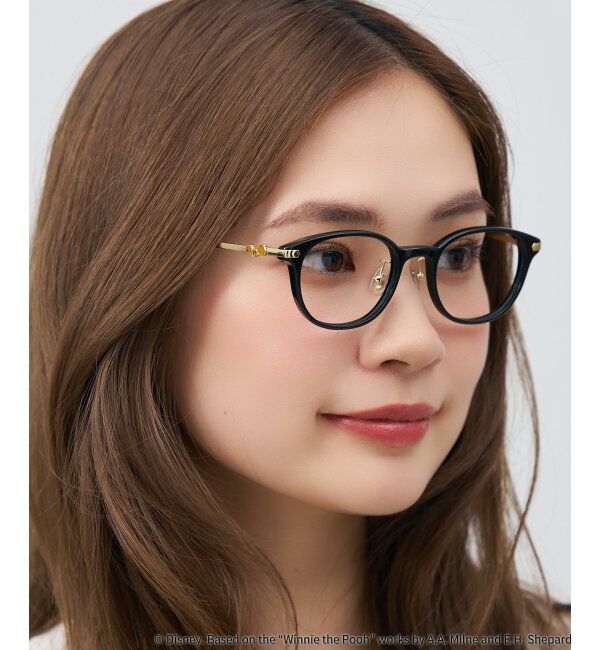  「 ウェリントン型 メガネ | 軽量、眼鏡、くまのプーさん Zoff  レンズ交換券付 レンズ交換券付」|メガネ|