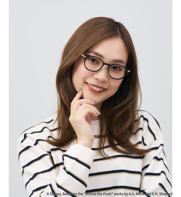  「 ウェリントン型 メガネ | 軽量、眼鏡、くまのプーさん Zoff  レンズ交換券付 レンズ交換券付」|メガネ|