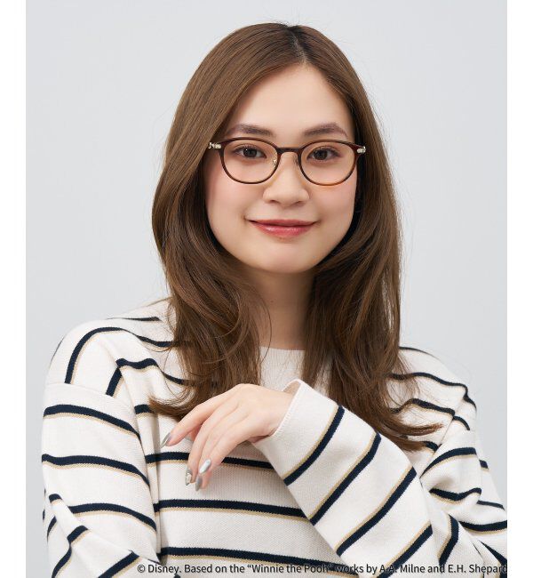  「 ウェリントン型 メガネ | 軽量、眼鏡、くまのプーさん Zoff  レンズ交換券付 レンズ交換券付」|メガネ|