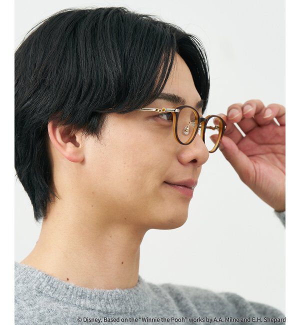  「 ウェリントン型 メガネ | 軽量、眼鏡、くまのプーさん Zoff  レンズ交換券付 レンズ交換券付」|メガネ|