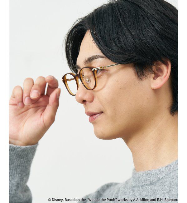  「 ウェリントン型 メガネ | 軽量、眼鏡、くまのプーさん Zoff  レンズ交換券付 レンズ交換券付」|メガネ|