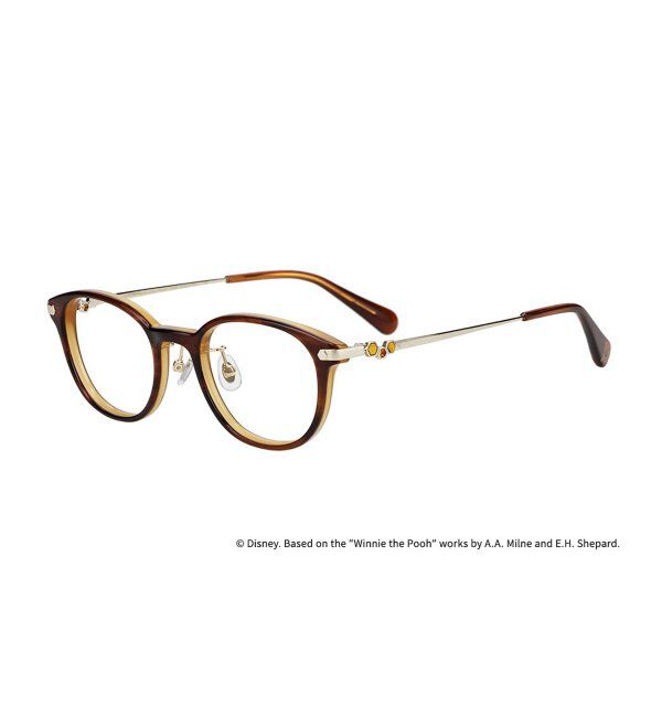  「 ウェリントン型 メガネ | 軽量、眼鏡、くまのプーさん Zoff  レンズ交換券付 レンズ交換券付」|メガネ|