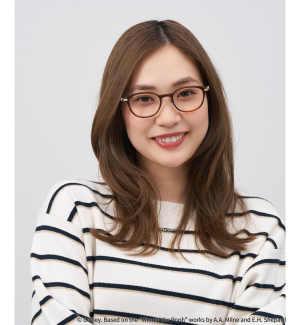  「 ウェリントン型 メガネ | 軽量、眼鏡、くまのプーさん Zoff  レンズ交換券付 レンズ交換券付」|メガネ|