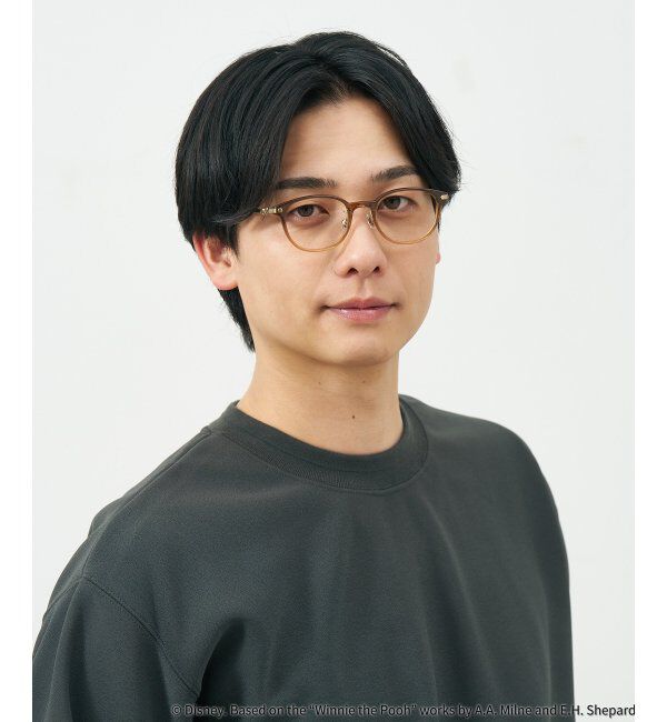  「 ウェリントン型 メガネ | 軽量、眼鏡、くまのプーさん Zoff  レンズ交換券付 レンズ交換券付」|メガネ|