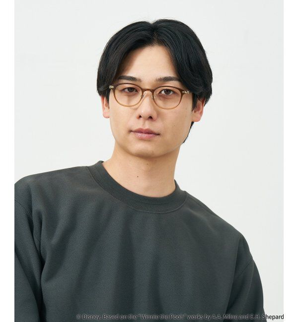  「 ウェリントン型 メガネ | 軽量、眼鏡、くまのプーさん Zoff  レンズ交換券付 レンズ交換券付」|メガネ|