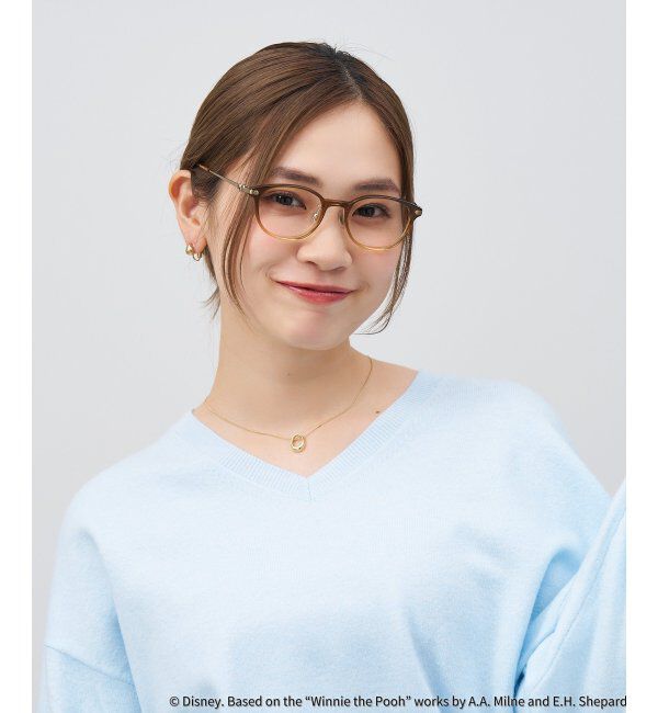  「 ウェリントン型 メガネ | 軽量、眼鏡、くまのプーさん Zoff  レンズ交換券付 レンズ交換券付」|メガネ|