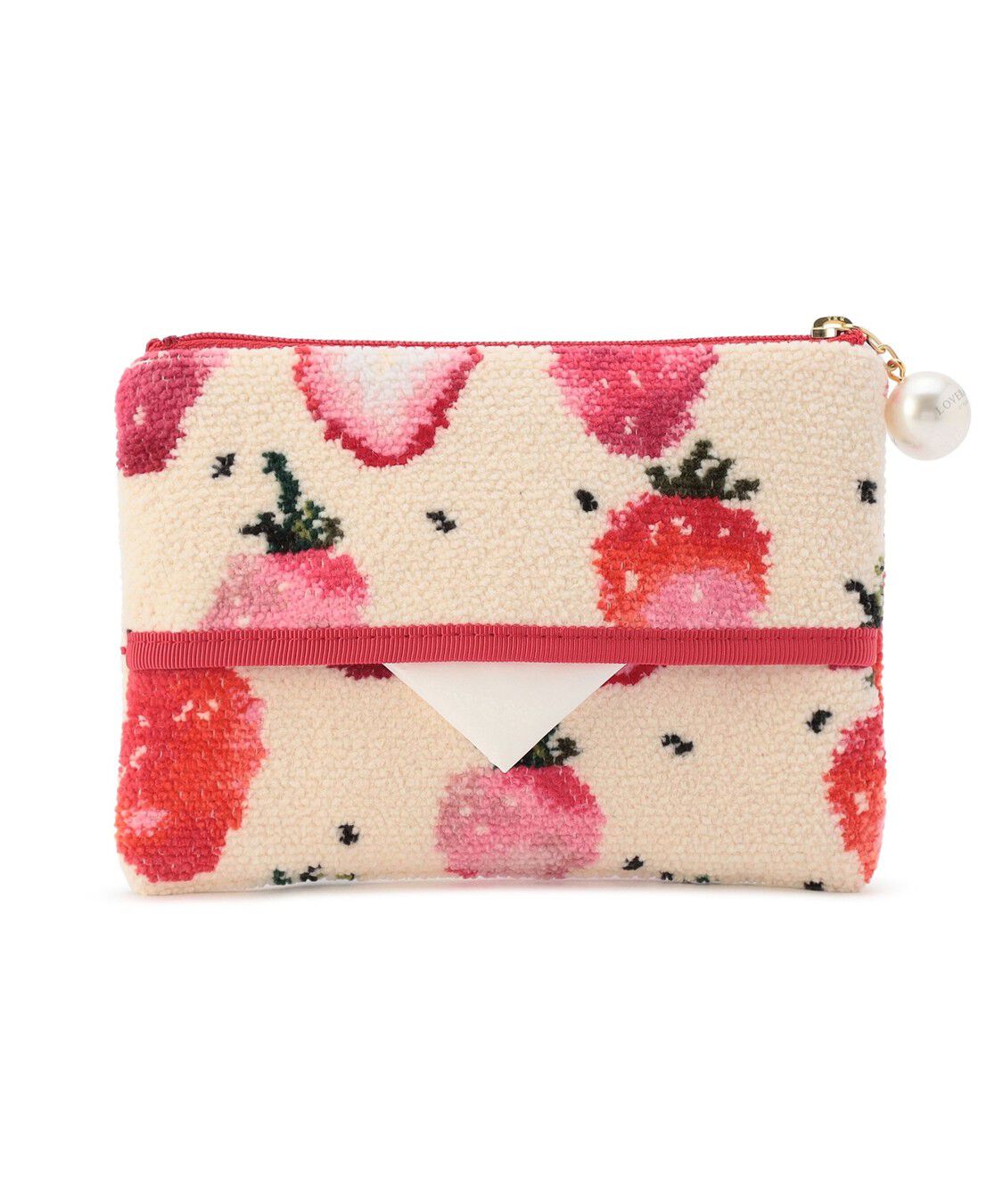 LOVERARY BY FEILER「ストロベリードット　ティッシュポーチ　L/STD-257345」|ポーチ|