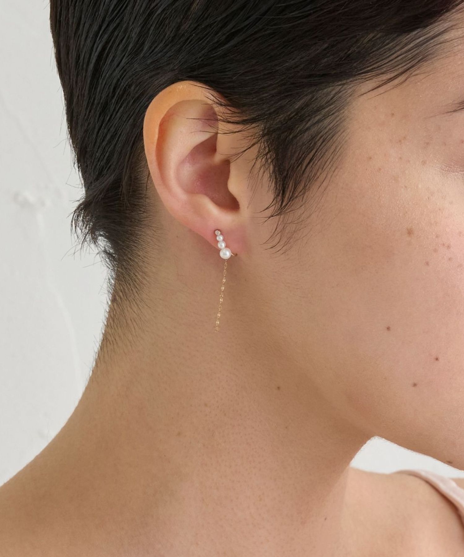 JUPITER「【K10】ダイヤモンド&パールイヤリング」|イヤリング|