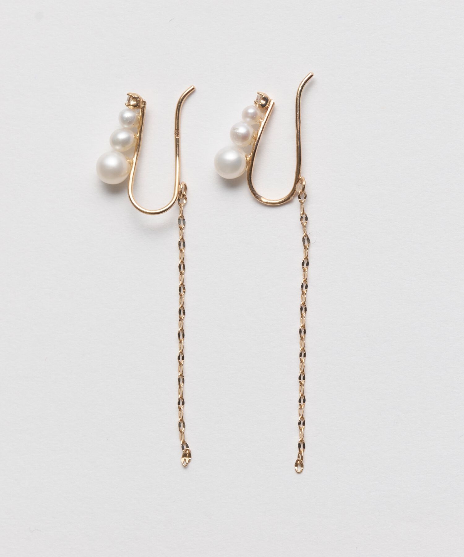 JUPITER「【K10】ダイヤモンド&パールイヤリング」|イヤリング|