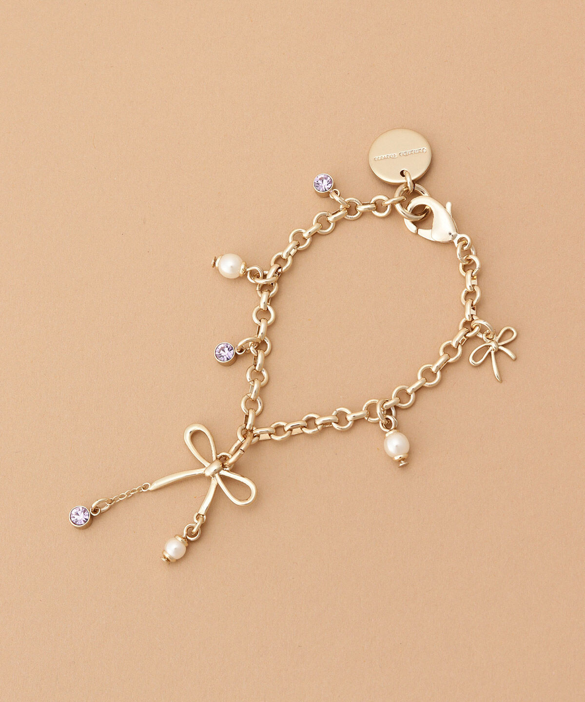 Samantha Thavasa「ゴールドリボンバッグチャーム」|チャーム・キーホルダー|ラベンダー