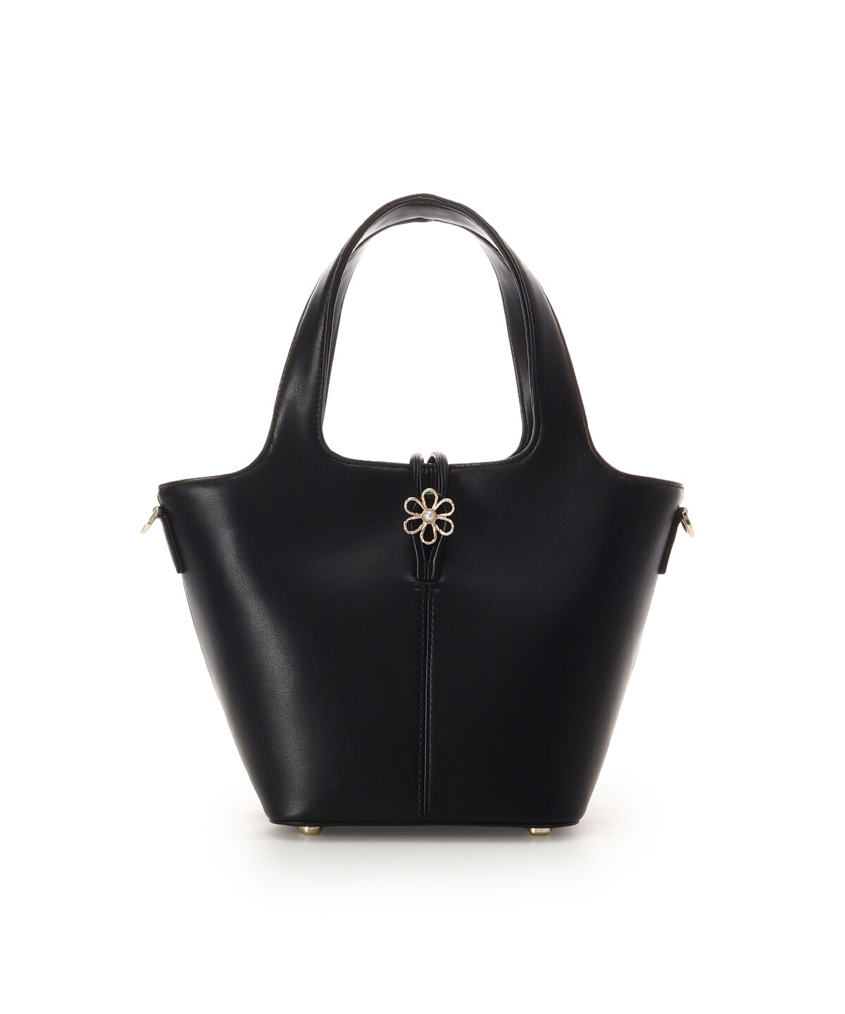 Samantha Thavasa「オリジナルフラワーモチーフ金具 ハンドバッグ」|ハンドバッグ|ブラック