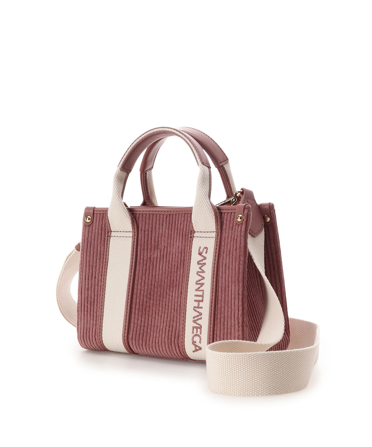 Samantha Vega「ロゴテープコーデュロイショルダーバッグ（ミニ）」|ショルダー・メッセンジャー|