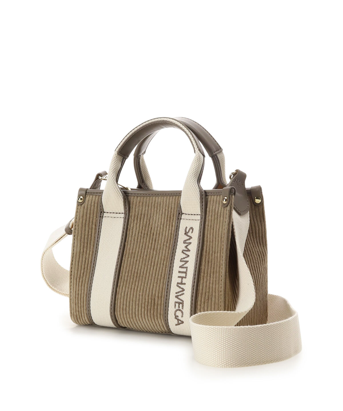 Samantha Vega「ロゴテープコーデュロイショルダーバッグ（ミニ）」|ショルダー・メッセンジャー|