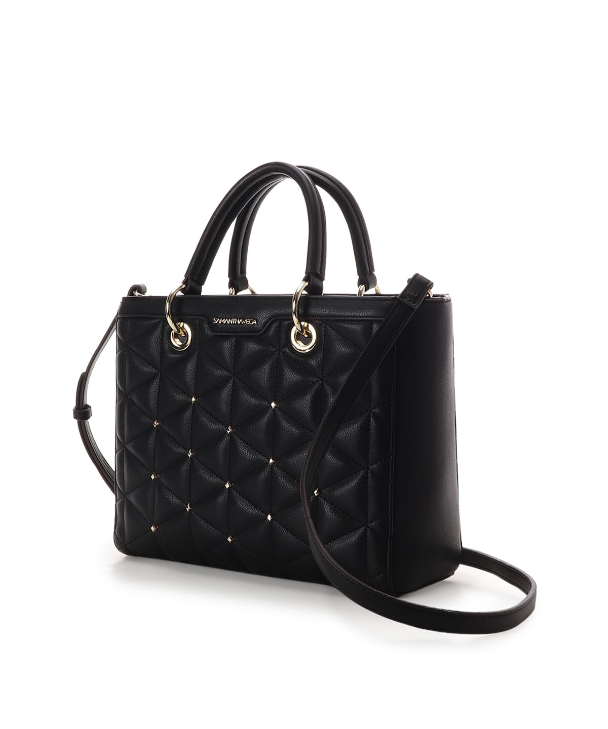 Samantha Vega「キルティングスタッズスクエアバッグ」|ハンドバッグ|