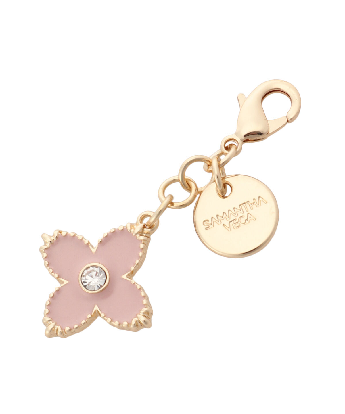 Samantha Vega「ビジューフラワーファスナーチャーム」|チャーム・キーホルダー|ピンク