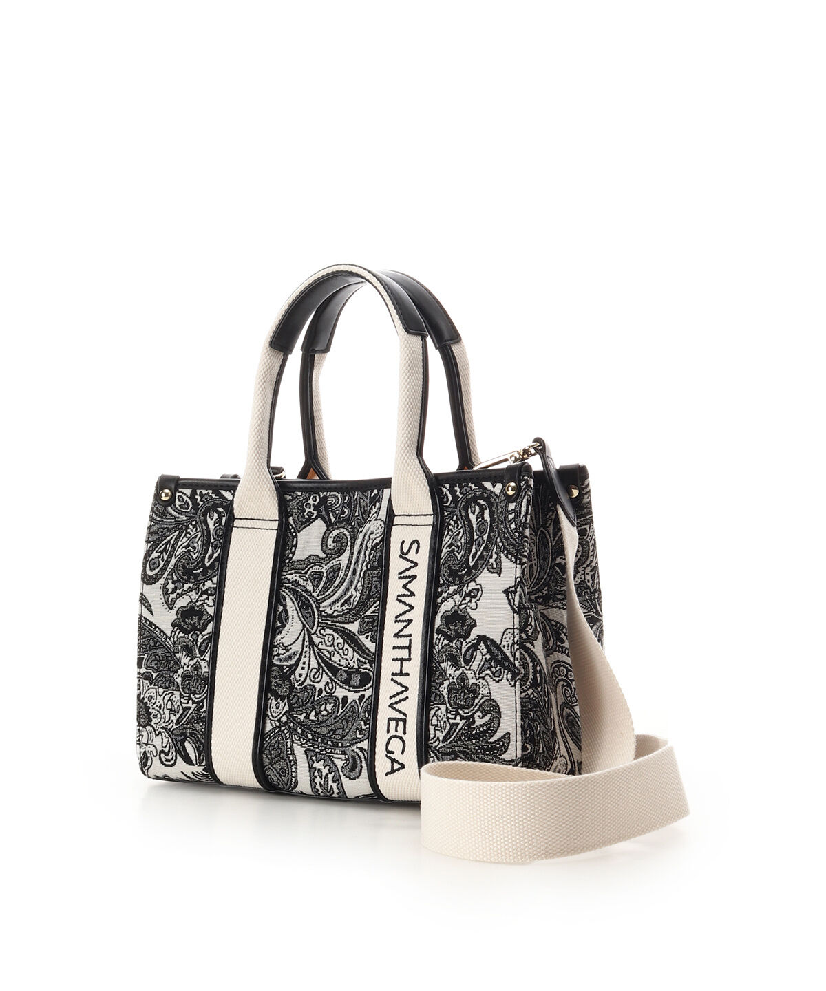 Samantha Vega「ロゴテープジャガード調トートバッグ（小）」|ハンドバッグ|