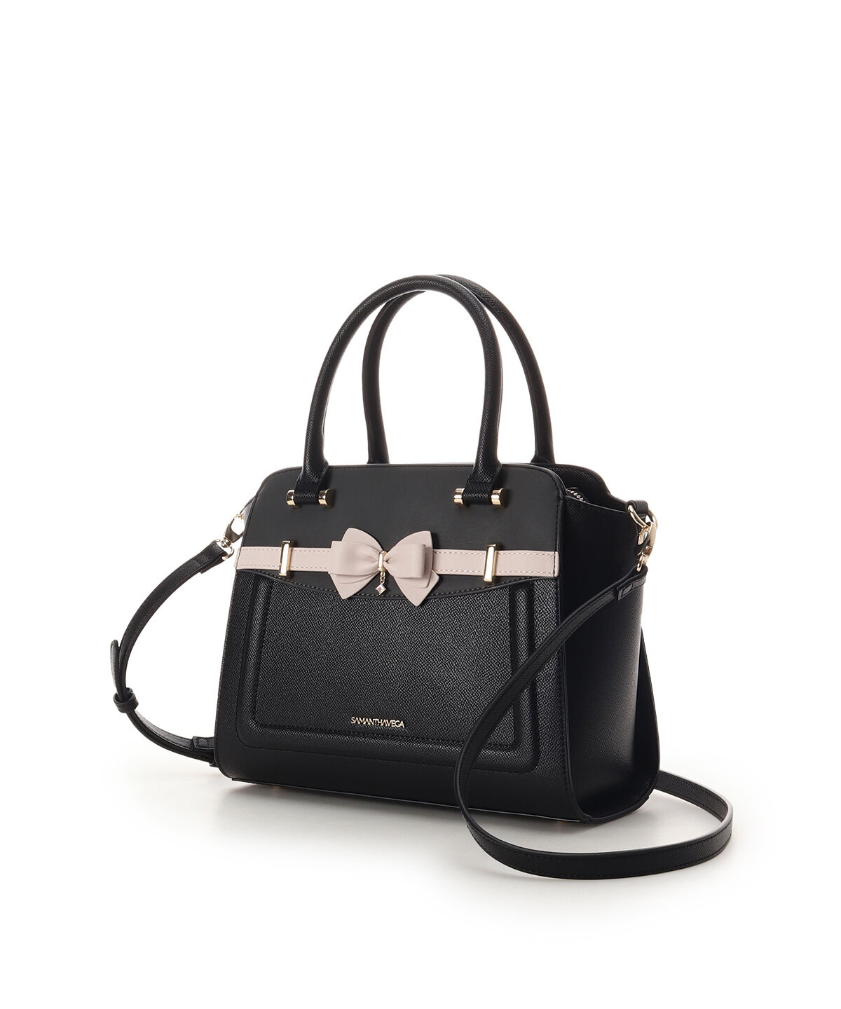 Samantha Vega「バイカラーアクセントリボンハンドバッグ」|ハンドバッグ|