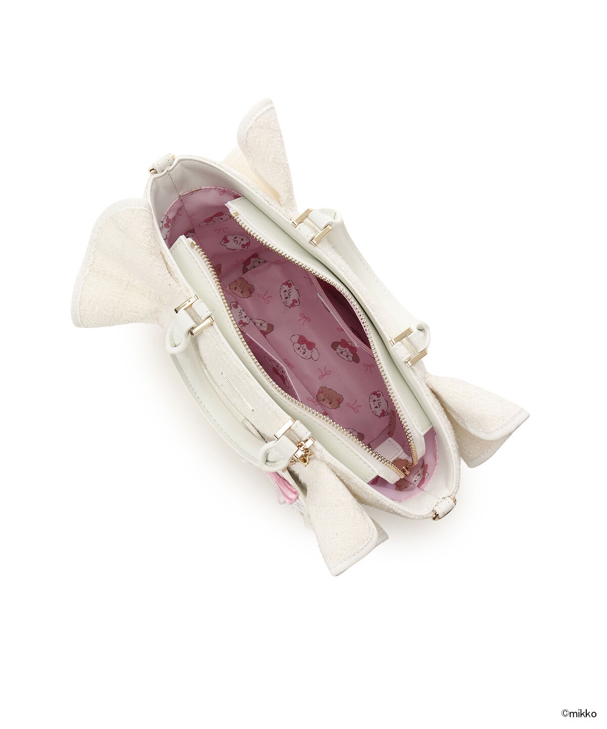 Samantha Vega「Lil ala mode&times;SAMANTHAVEGAコレクション ツイードフリルハンドバッグ」|ハンドバッグ|