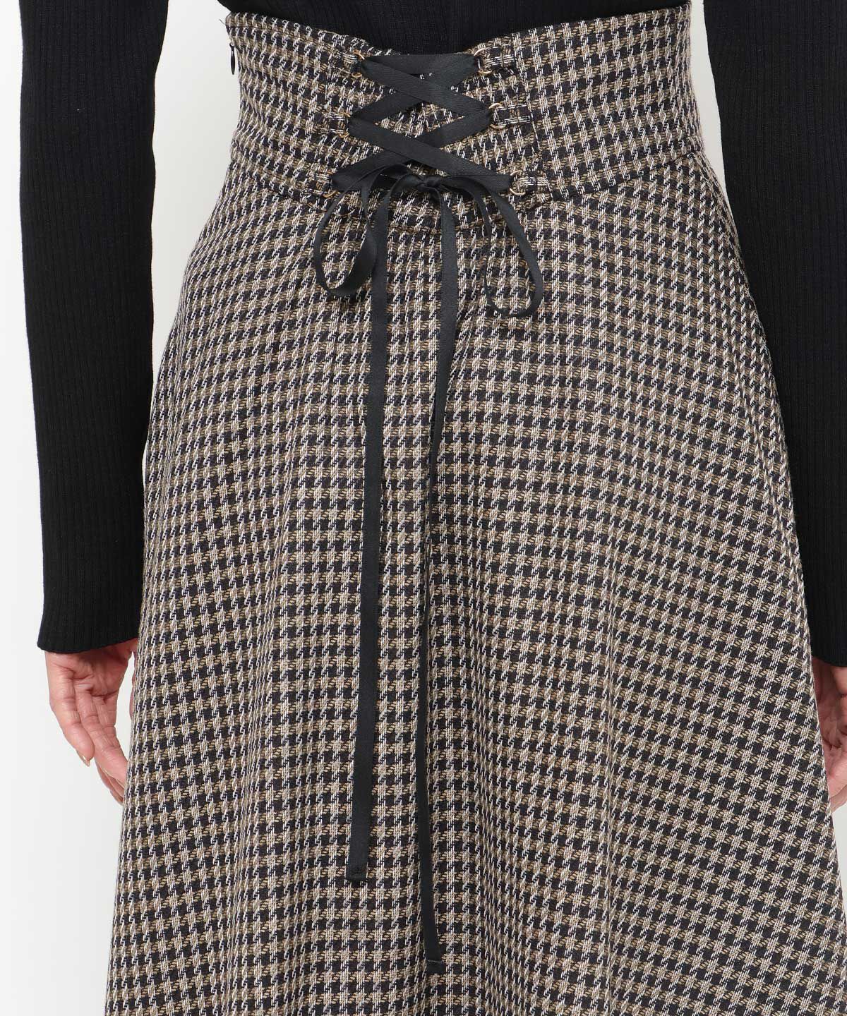 アンドクチュール「千鳥ジャガードフレアスカート」|フレア|