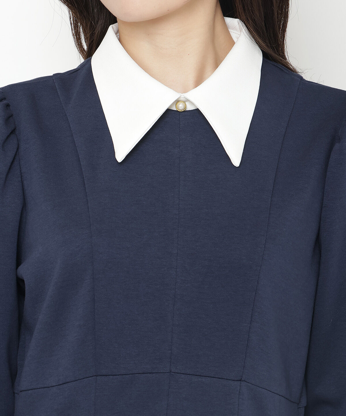 アンドクチュール「襟付ポンチワンピース」|ワンピース|