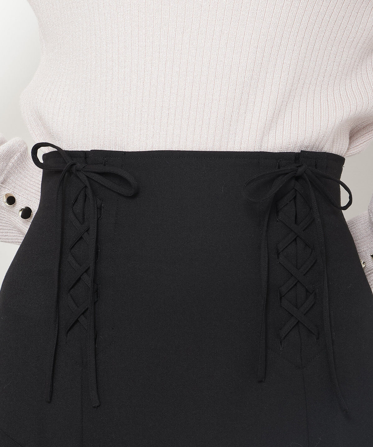 アンドクチュール「フロントレースアップアシメフレアスカート」|フレア|