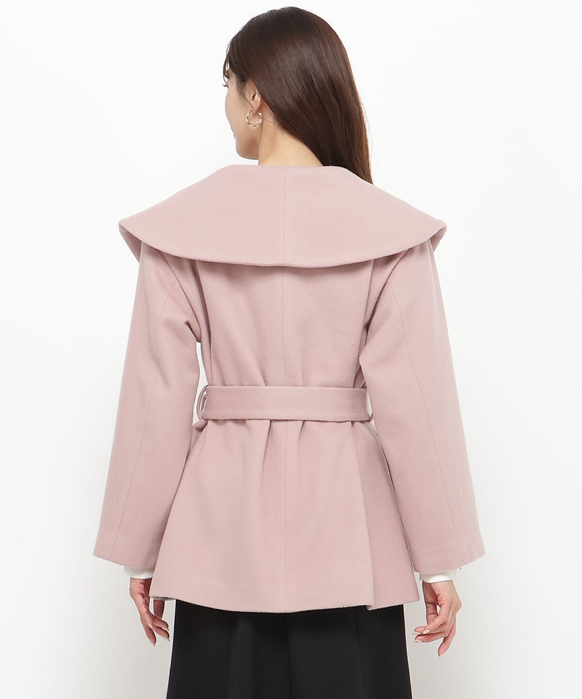 アンドクチュール「ウールビーバーショールカラーショートコート」|ダウン|