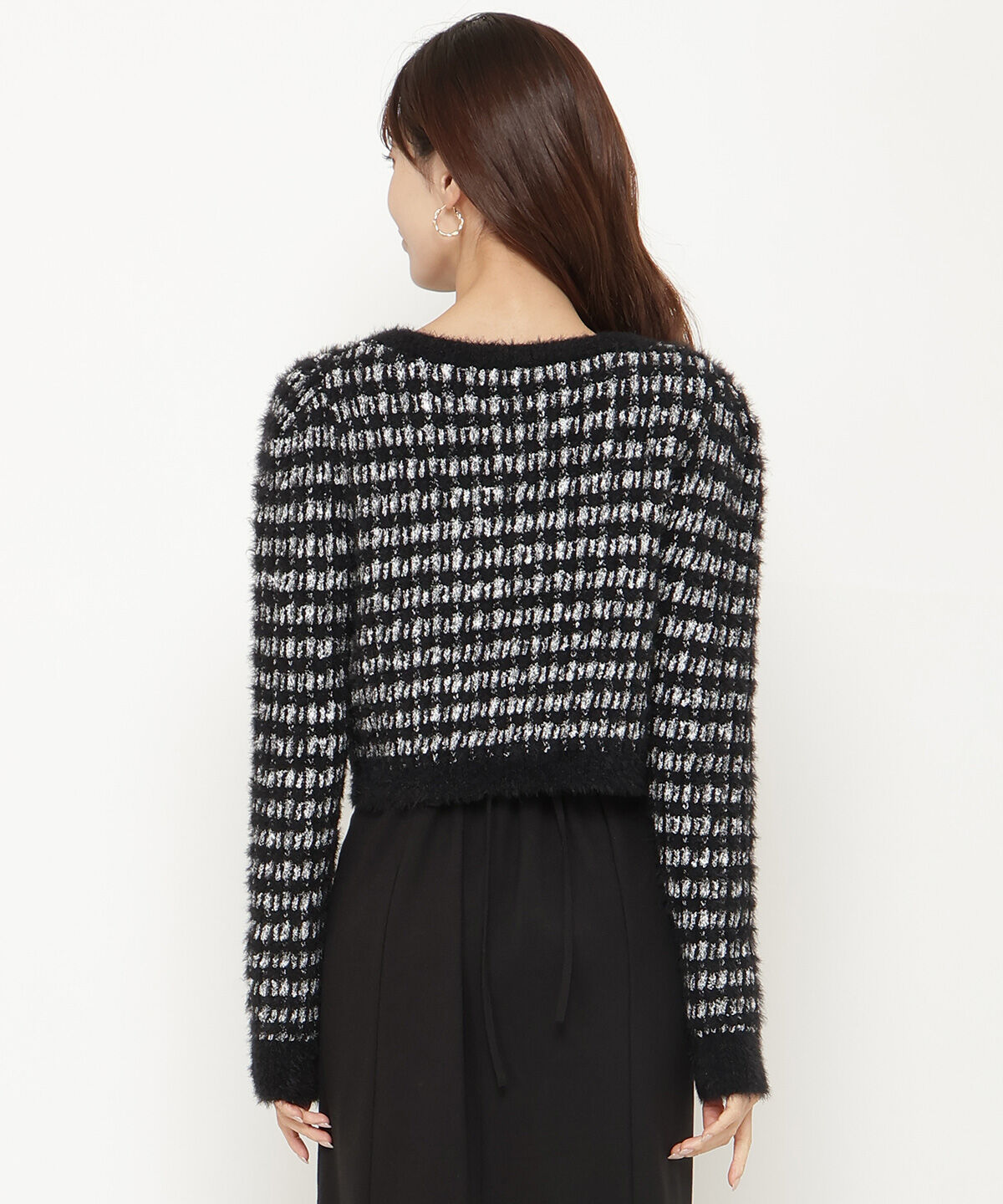 アンドクチュール「フリンジフェザーカーディガン」|カーディガン|