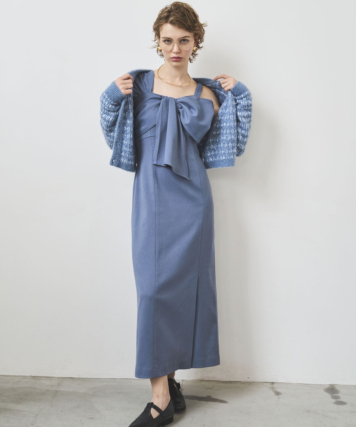 アンドクチュール「フリンジフェザーカーディガン」|カーディガン|