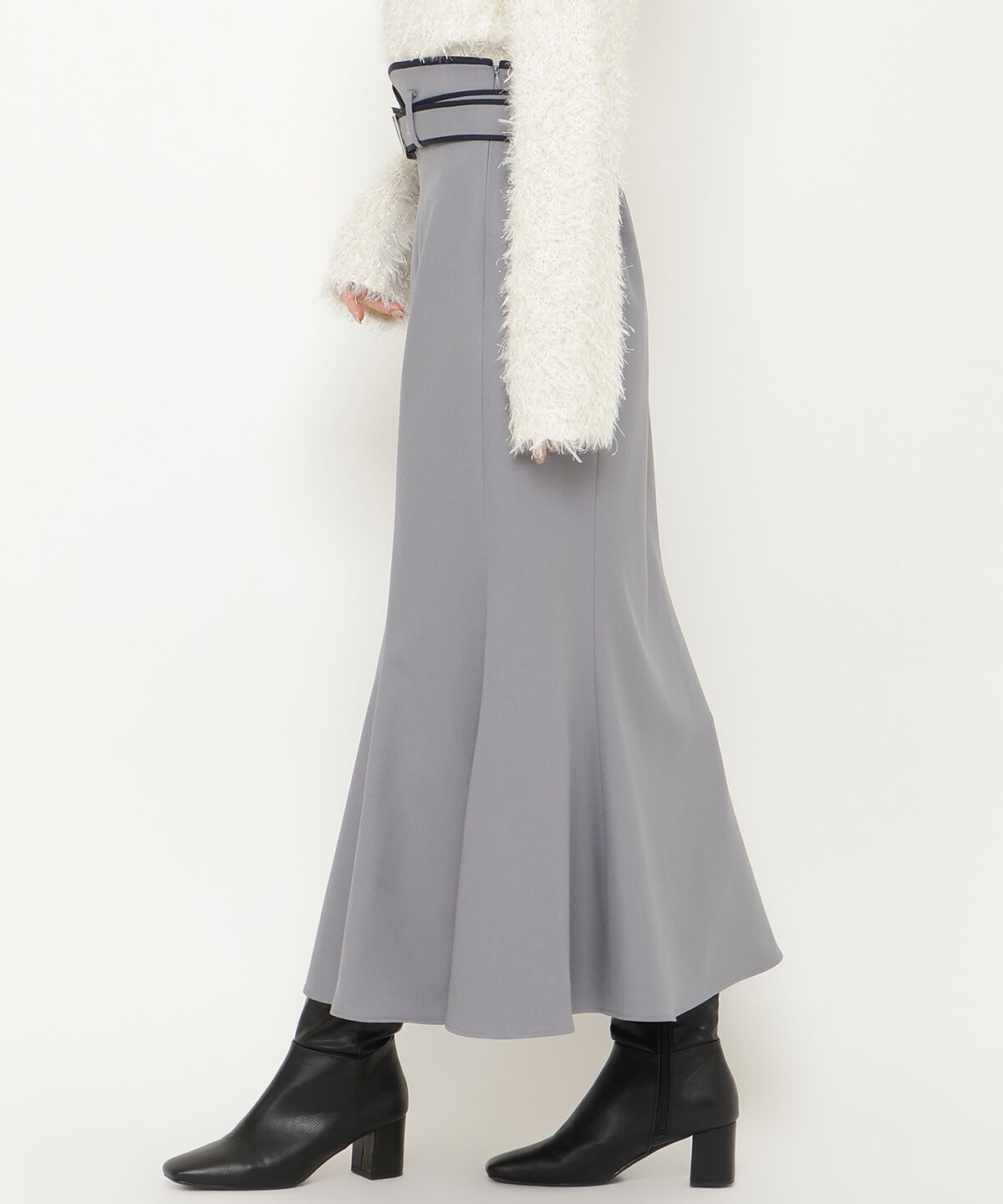 アンドクチュール「ベルト付きパイピングマーメイドスカート」|スカート|