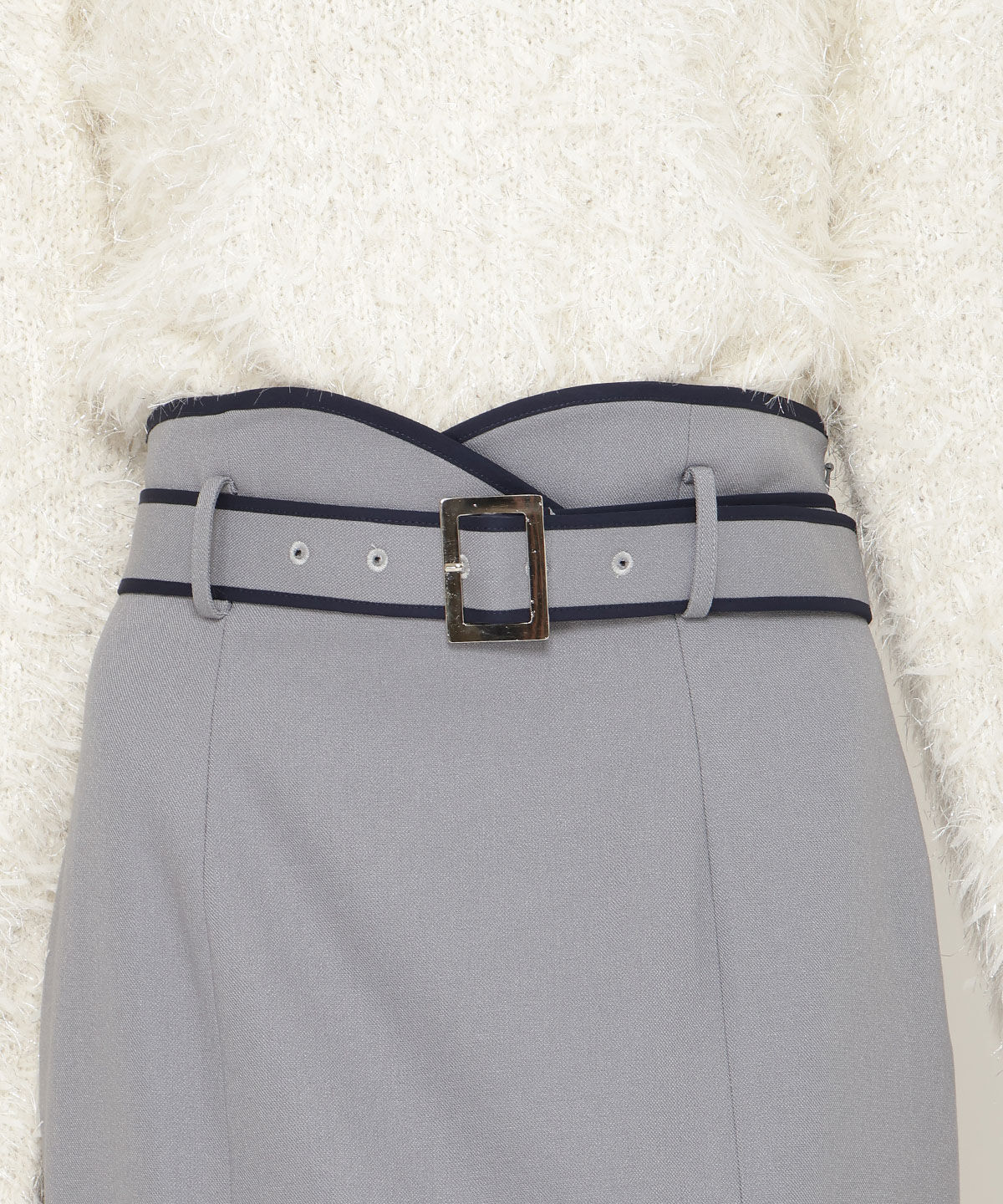 アンドクチュール「ベルト付きパイピングマーメイドスカート」|スカート|