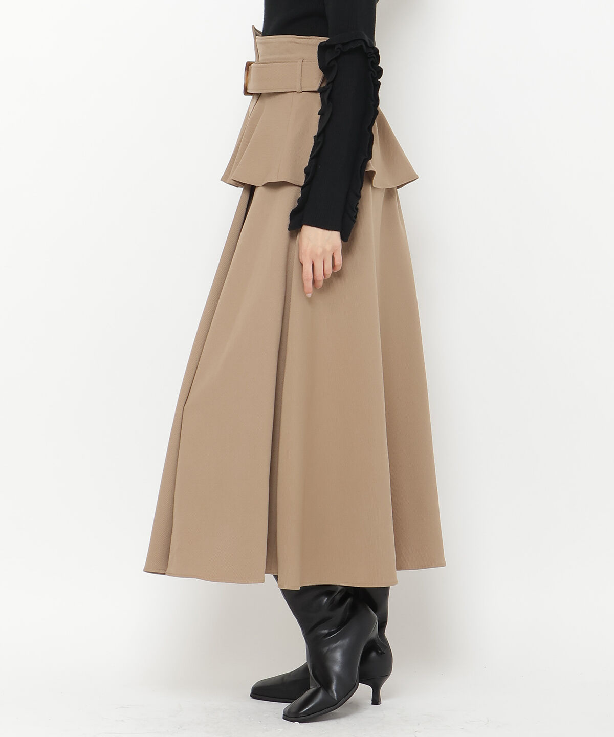 アンドクチュール「コルセットベルトフレアスカート」|フレア|