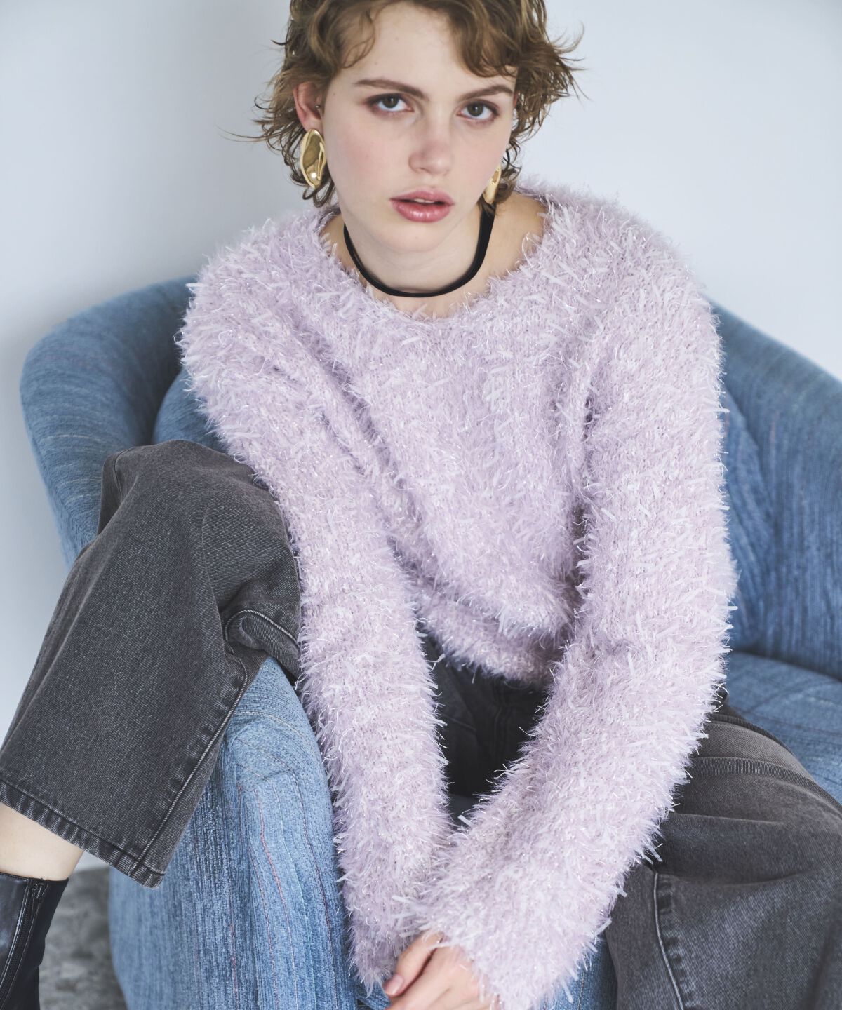 アンドクチュール「ふわニットプルオーバー」|ニット・セーター|ピンク