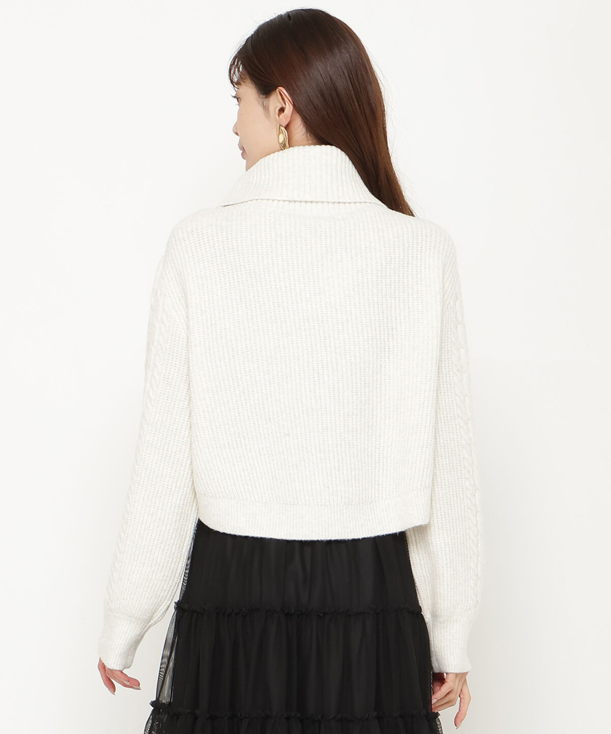 アンドクチュール「ミルドライクケーブルタートルネックプルオーバー」|ニット・セーター|