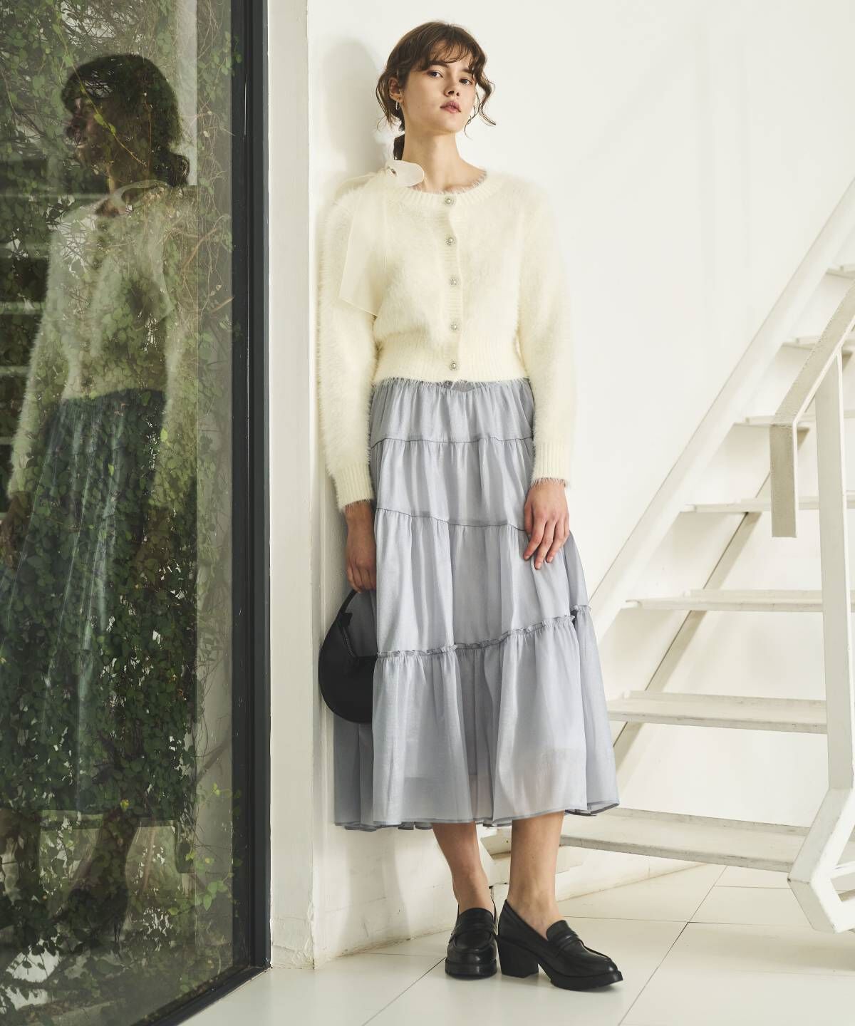 アンドクチュール「オーガンティアードスカート」|フレア|