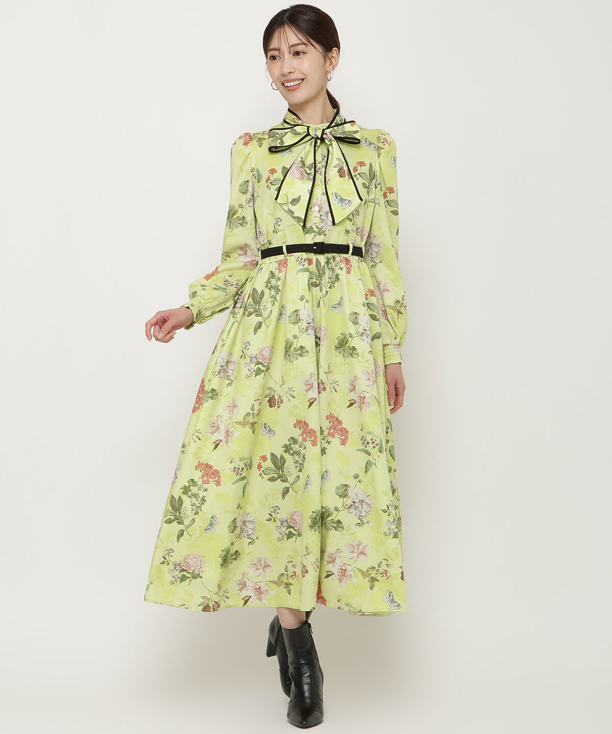 アンドクチュール「フラワーガーデンプリントワンピース」|ワンピース|