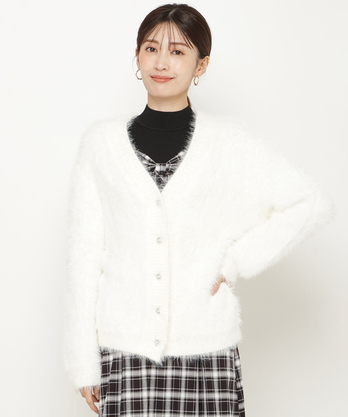 アンドクチュール「シャギーロングカーデ」|カーディガン|