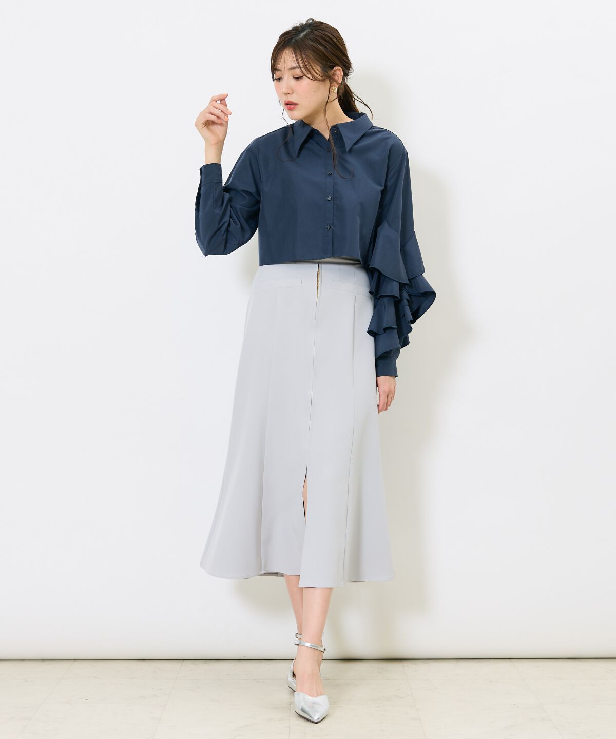 アンドクチュール「フロントZIPマーメイドスカート」|スカート|