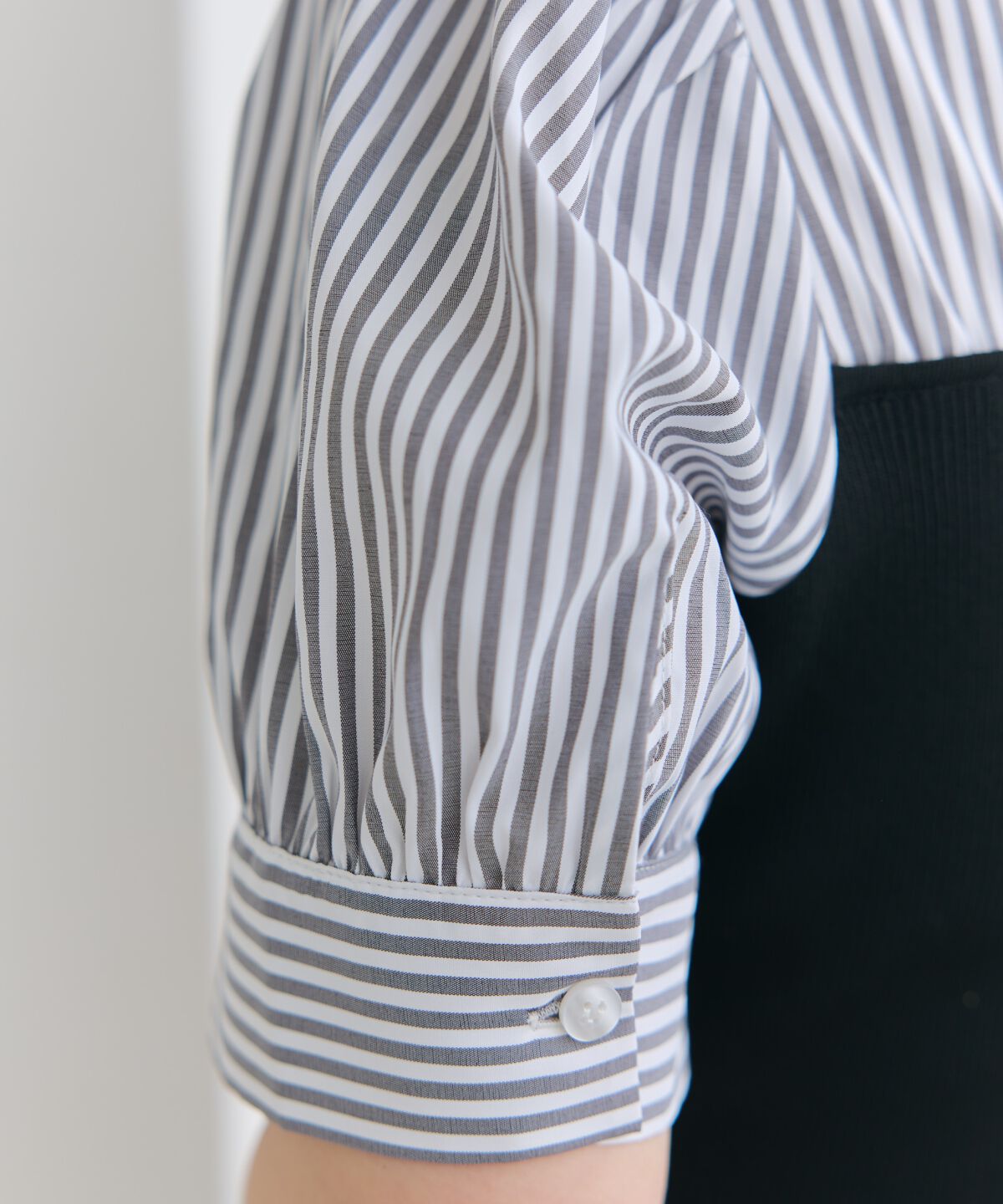 アンドクチュール「スキッパーシャツドッキング5分袖ワンピース」|ワンピース|