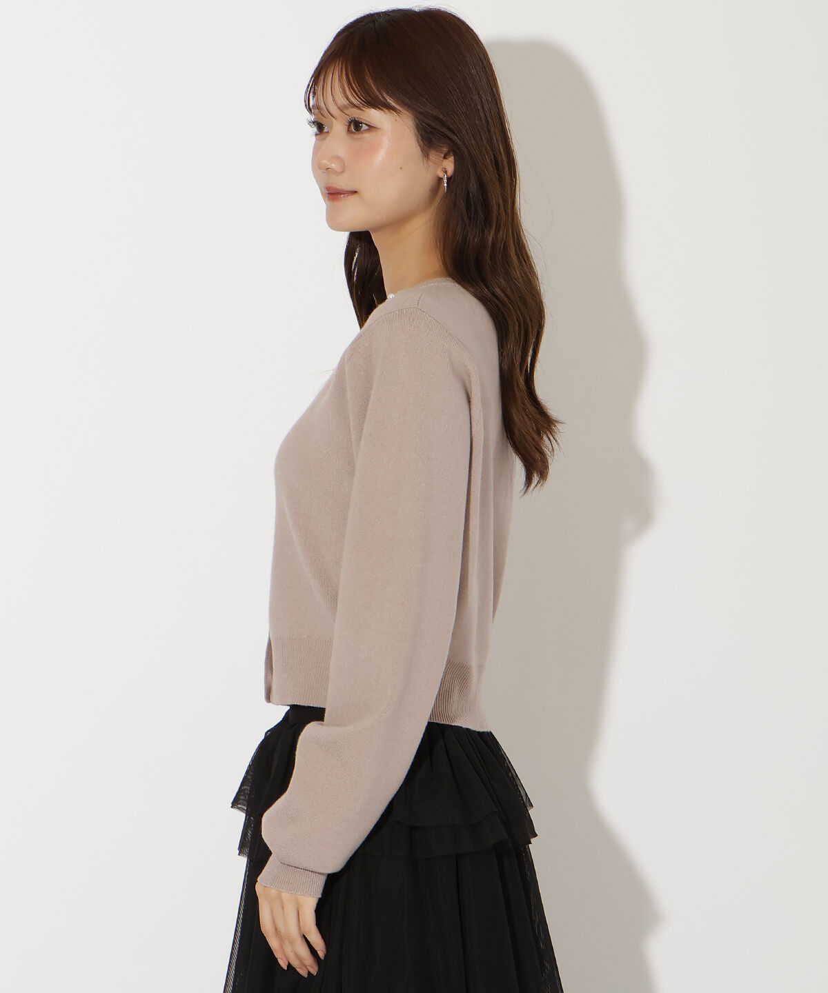 アンドクチュール「ビジュー&times;パールニットカーディガン」|カーディガン|