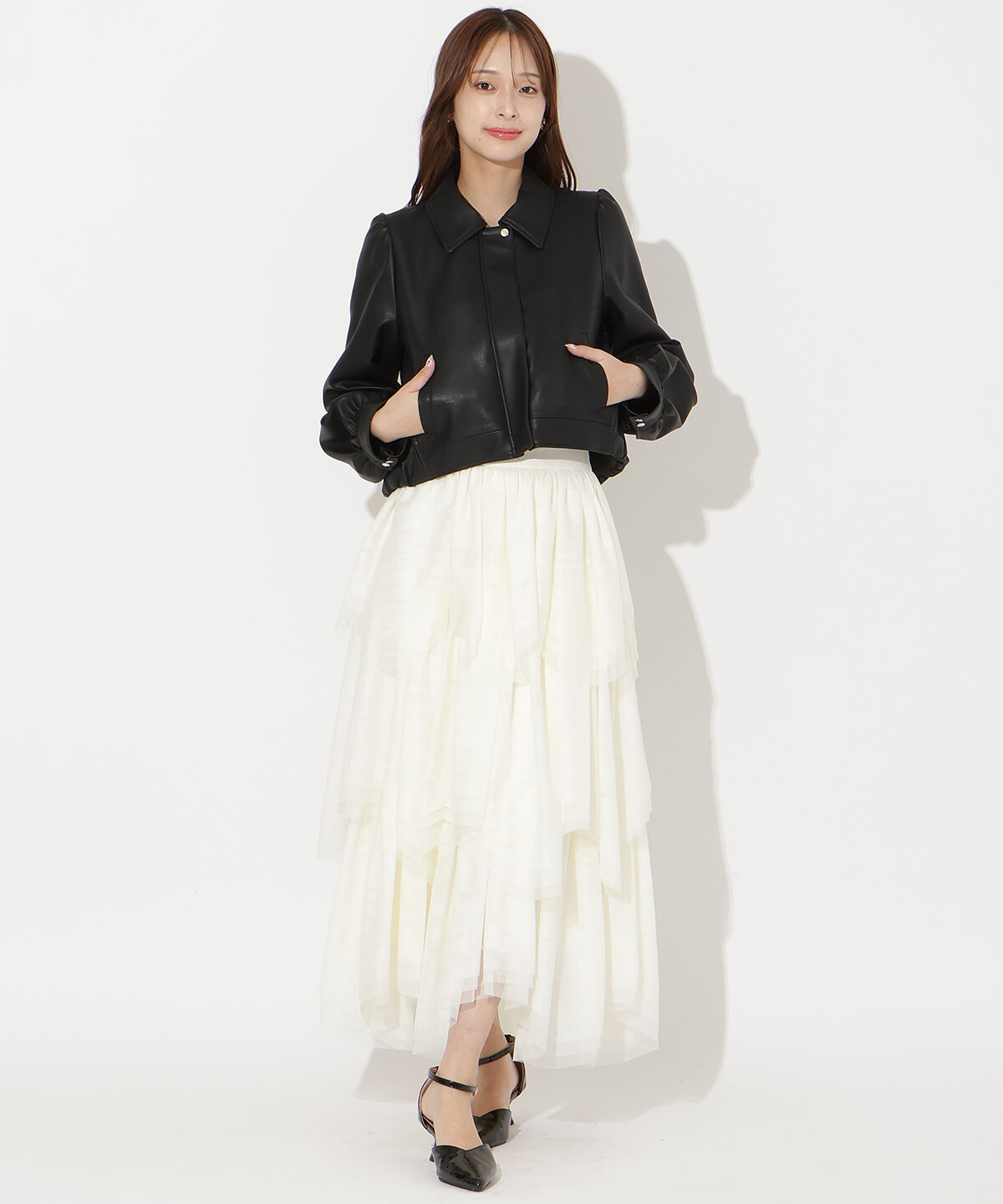 アンドクチュール「フェイクレザーブルゾン」|ブルゾン・スタジャン|