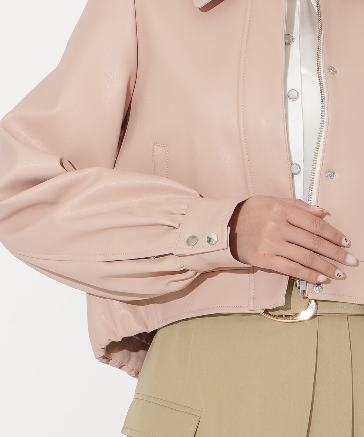 アンドクチュール「フェイクレザーブルゾン」|ブルゾン・スタジャン|