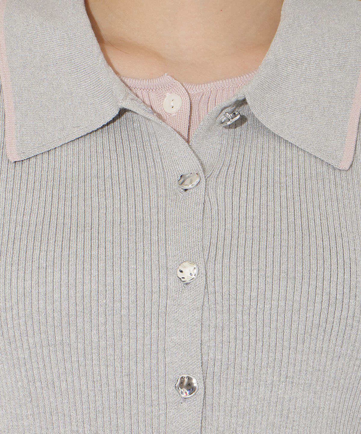 アンドクチュール「襟付きレイヤード風カーディガン」|カーディガン|