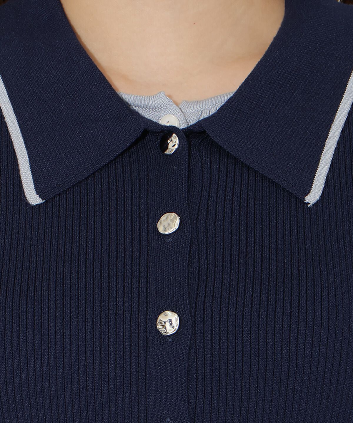 アンドクチュール「襟付きレイヤード風カーディガン」|カーディガン|