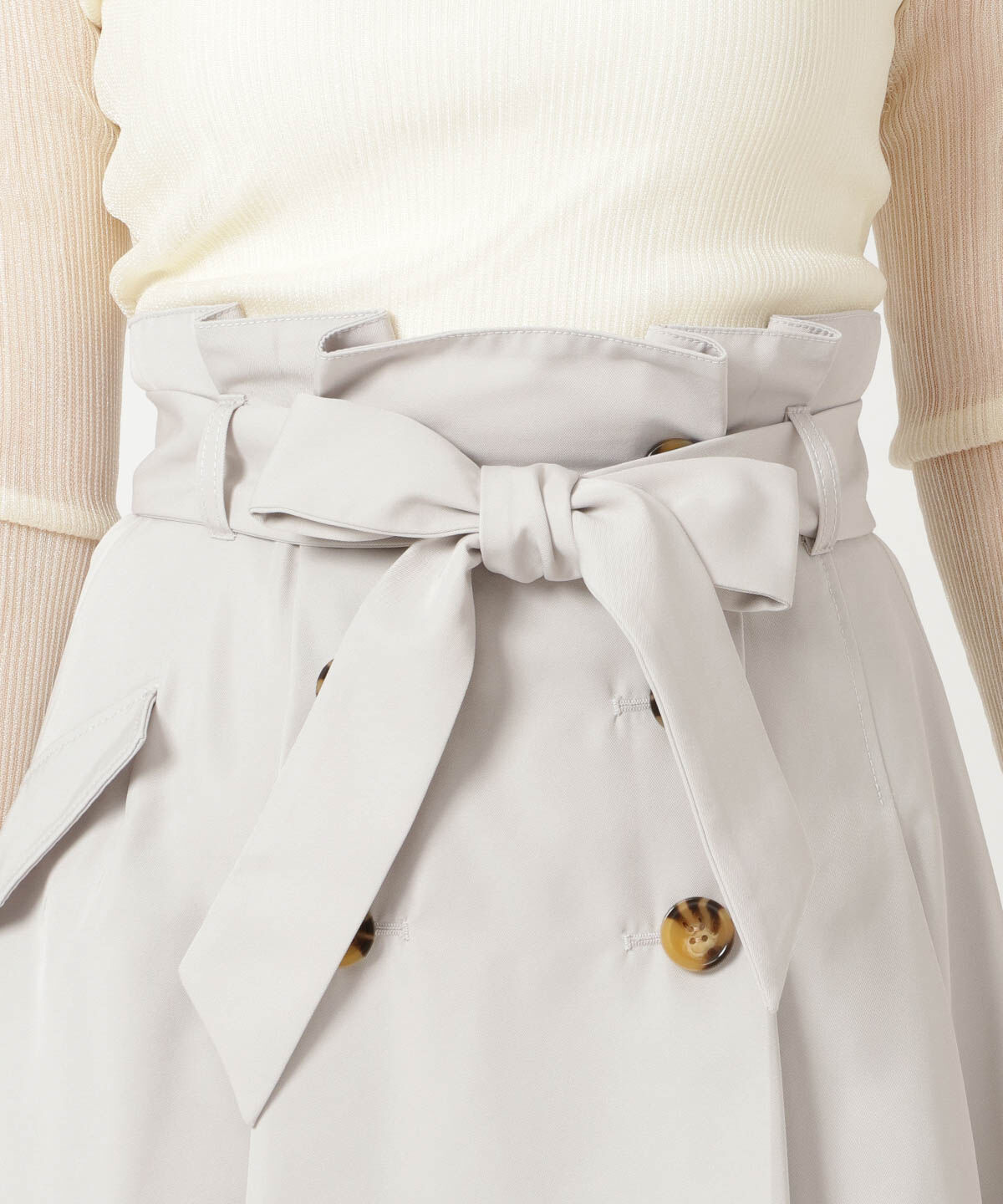 REDYAZEL「ハイウエストトレンチミニスカート」|フレア|