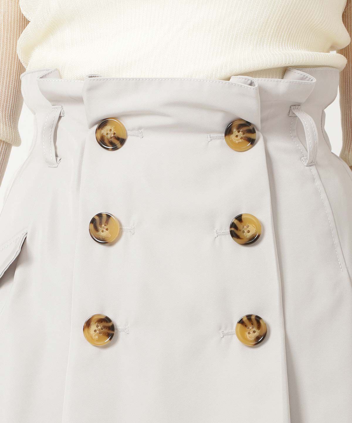 REDYAZEL「ハイウエストトレンチミニスカート」|フレア|