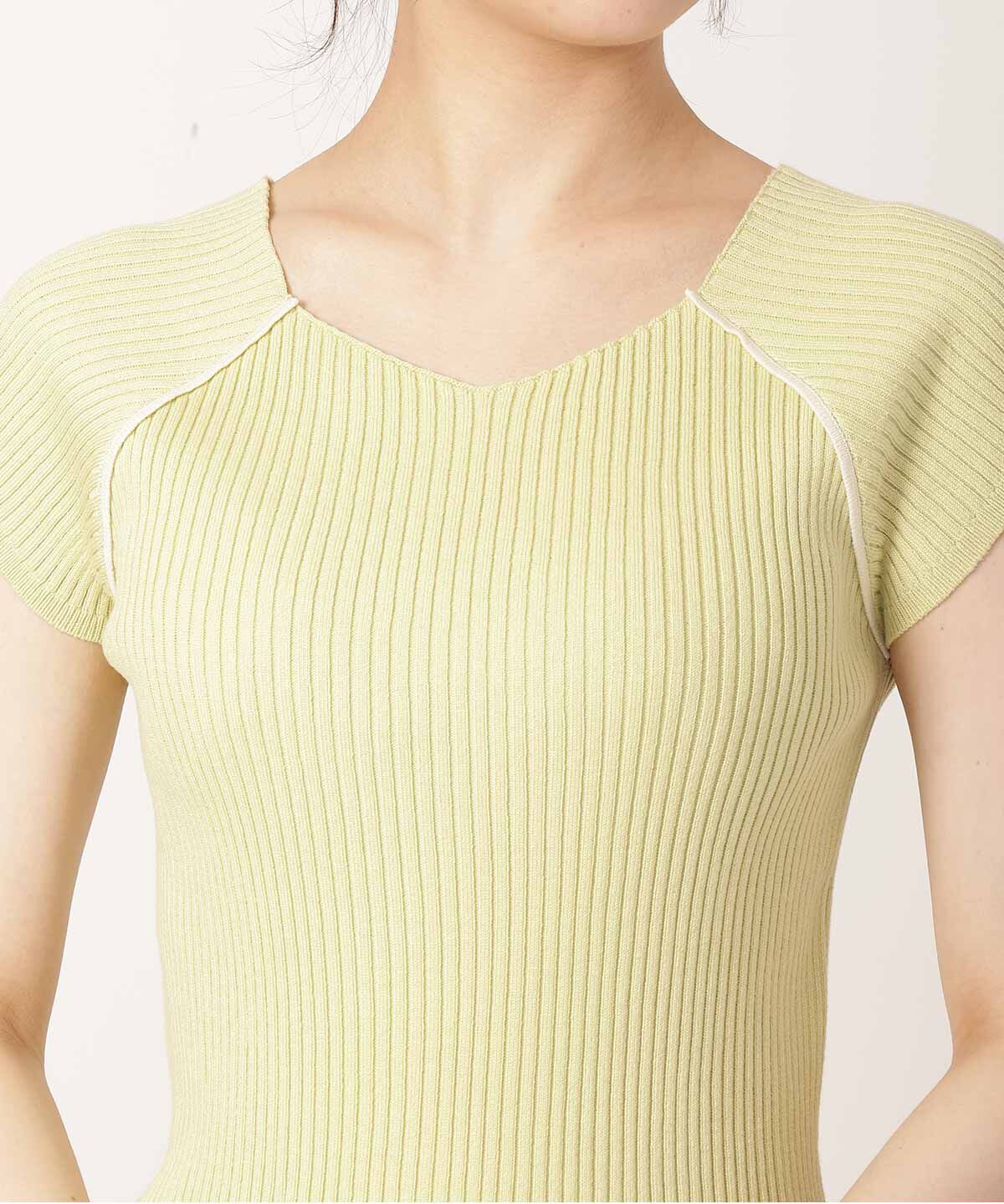 REDYAZEL「ラインフレンチスリーブニットプルオーバー」|ニット・セーター|