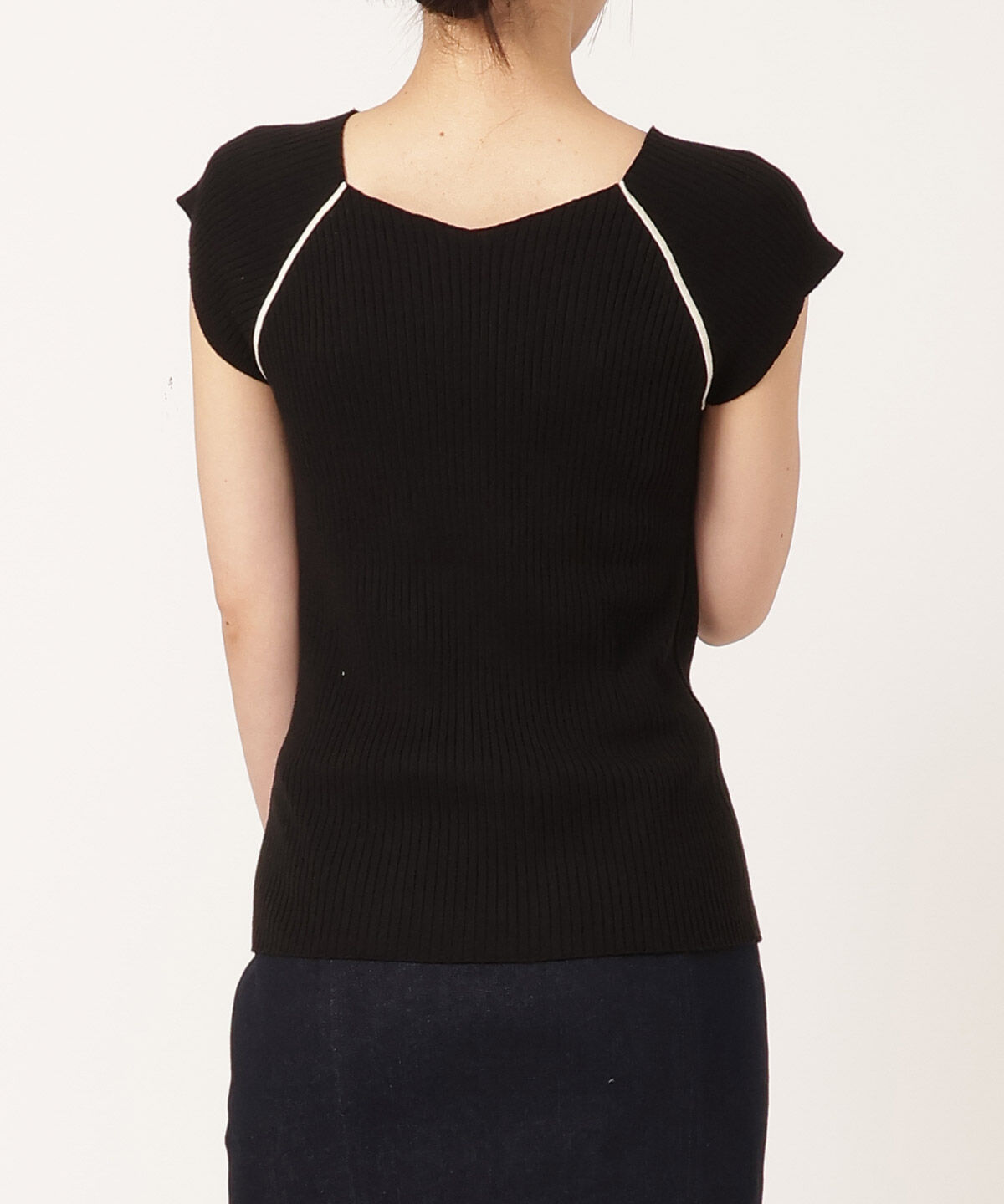 REDYAZEL「ラインフレンチスリーブニットプルオーバー」|ニット・セーター|