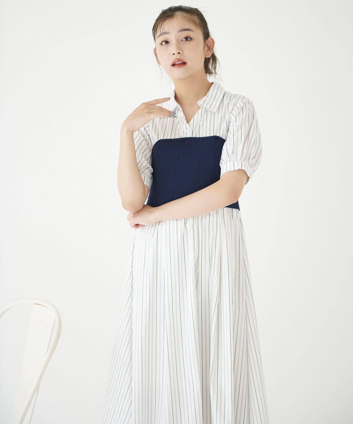 REDYAZEL「ストライプ&times;ニットビスチェコンビワンピース」|ワンピース|