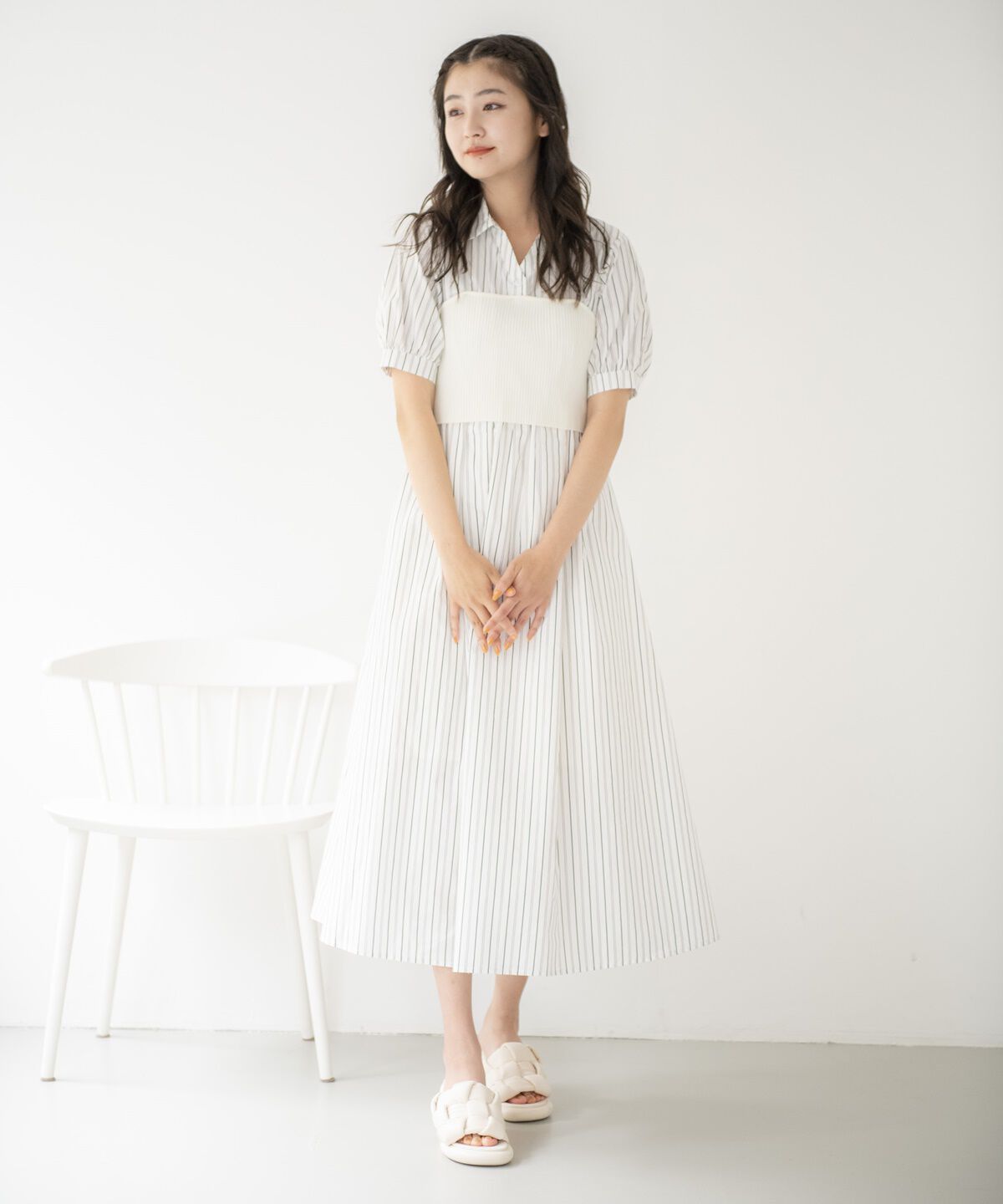 REDYAZEL「ストライプ&times;ニットビスチェコンビワンピース」|ワンピース|